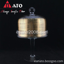 Pastel transparente con calcomanía de oro de aluminio